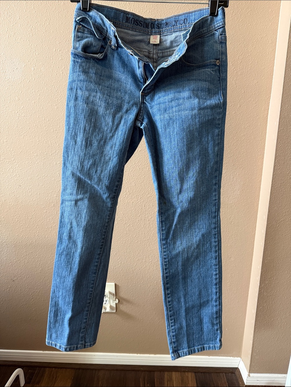 Mossimo Supply Co. Medium Blue Straight-Leg Jeans